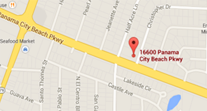 Location Map - Calhoun Chiropractic Center, 16600 Panama City Beach Pkwy, Panama City Beach FL, 32413